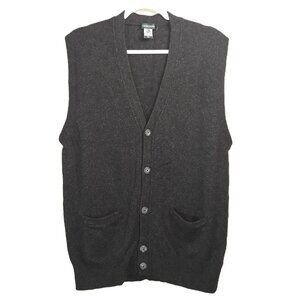 Giordano Lambswool V-Neck Button Sweater Vest XL